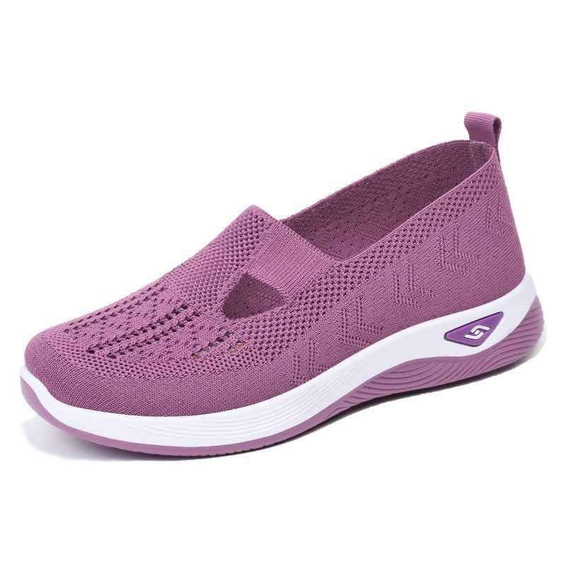 Breathable Mesh Round Toe Wedge Sneakers - Damned Threads